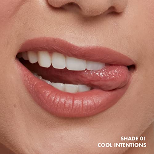 Powder Puff Lippie Lip Cream, Liquid Lipstick - Cool Intentions (Light Brown With Pink Undertones)