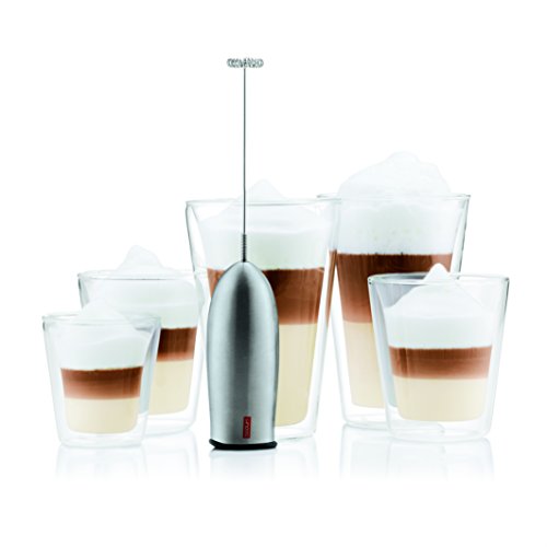 Schiuma Battery Operated Milk Frother for Coffee Lattes, Hot Chocolate, Mocha, Cappuccino, Black