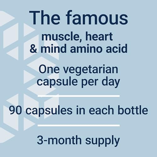 Taurine, Pure Taurine Amino Acid Supplement, Heart, Liver and Brain Health, Longevity, Muscle and Exercise, 1000 mg dose, Non-GMO, Gluten-Free, Vegetarian, 90 Vegetarian Capsules