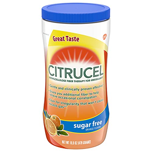 Citrucel Fiber Therapy Methylcellulose Sugar Free, Orange Flavor 16.9 oz (Pack of 3)