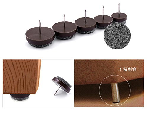 Office Chair Pad DIY Nail-on Anti-Sliding Round Heavy Pad Duty for Wooden Furniture Chair Tables Leg (0.79inch)