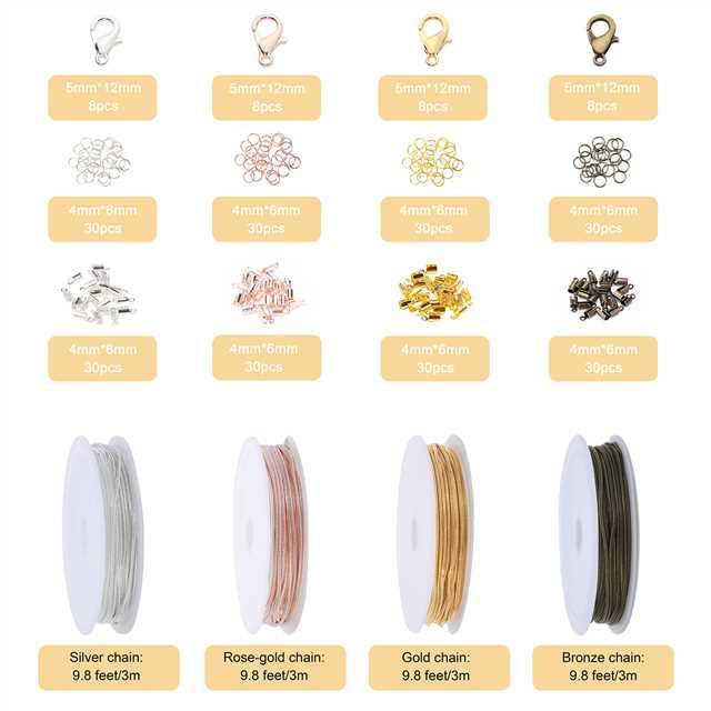 40 Feet Snake Chains Roll, 1.2 mm Jewelry Necklace Chain with Jump Rings, Connectors and Lobster Clasps, Chains for Jewelry Making Necklace Chains for Jewelry Making