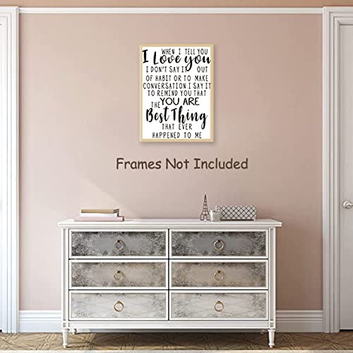 Unframed Family Romantic Art Painting Marriage Newlyweds Poster Inspirational Lettering Print,Set of 1(12 x16 ) Canvas Couple Bedroom Wall Art Decor,Great Lovers Gift for Girls