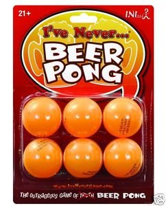 Beer Pong Balls with Two I&#39;ve Never Questions on Each Ball - Sink Your Ball, Drink Your Beer and Answer The Crazy I&#39;ve Never Question - Includes 12 Questions