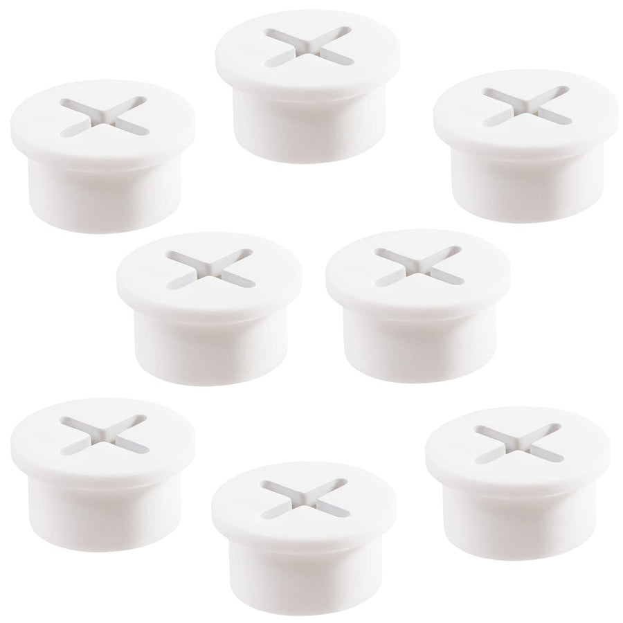 Keenkee 8 Pack Wall Grommets 3/4 Inch Cable Cord Grommets for Desk and Other Furnitures Hole Cover Wire Management, Flexible Silicone White Color