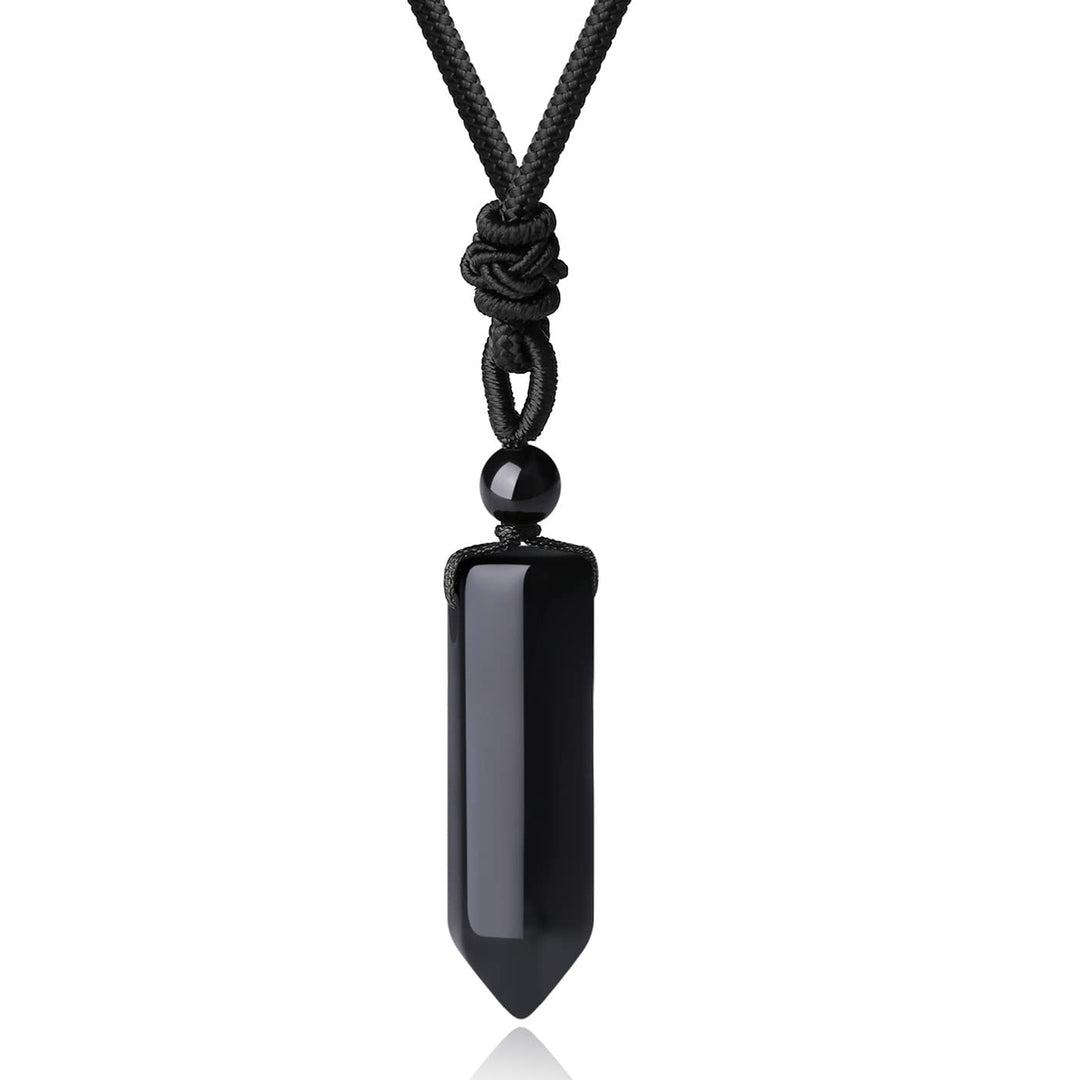 XIANNVXI Healing Crystal Necklace for Men Women Obsidia