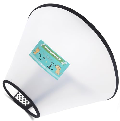 Soft Dog Cone Collar, 3 PCS (XL is Only 1 PCS) Flexible Plastic Cone for Dogs After Surgery, Dog Recovery Collar, Adjustable E-Collar for Large/Medium/Small Dogs Cat, Comfy Elizabethan Collar