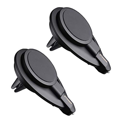 Stinger Car Emergency Escape Tool: Multi function Life-Saving Rescue, Magnetic Vent Mount Phone Holder, Spring Loaded Window Breaker Punch, Seat belt Cutter, Designed in USA (Black 2 pcs combo)