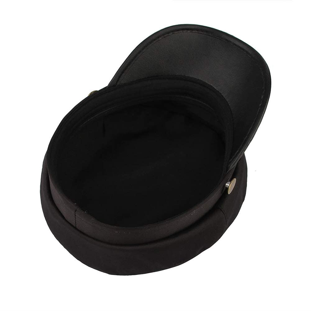 S.CHARMA Chauffeur Hat for Men Women, Classic Vintage Newsboy Cap Costume Hats (Black, Adjustable fit M(56-58cm/22-22.8inch))