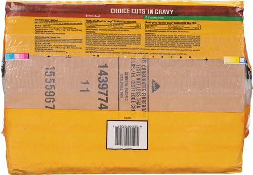 Pedigree Choice Cuts In Gravy Adult Canned Wet Dog Food With Beef Multipack, 13.2 oz. Cans (12 Count, Pack of 1)