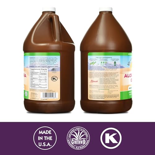 Lily of The Desert Aloe Vera Gel - Inner Fillet Thicker Consistency Aloe Vera Drink with Natural Vitamins, Digestive Enzymes for Gut Health, Stomach Relief, Wellness, Glowing Skin, 128 Fl Oz
