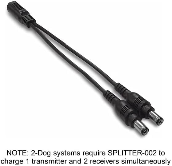 CHARGER-300/400 Dual Lead Charger for Series 300, 400 and BP-504 Barkless Training Collars with Round Charging Ports, Black
