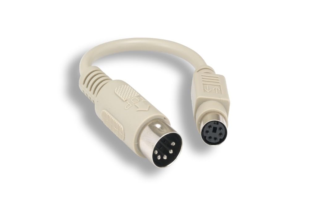 6 Inch in DIN5 at Male to Mini DIN6 PS/2 Female Keyboard Adapter Converter Cable Cord DIN5 5 Pin to MDIN6 6 Pin M/F for PC Mac Linux