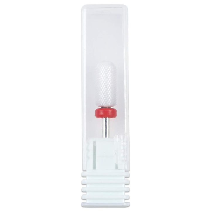 Beauticom Professional USA Ceramic White ROUND Top Small Barrel Bit Nail Drill (Grit: FINE) 3/32 Shank Size