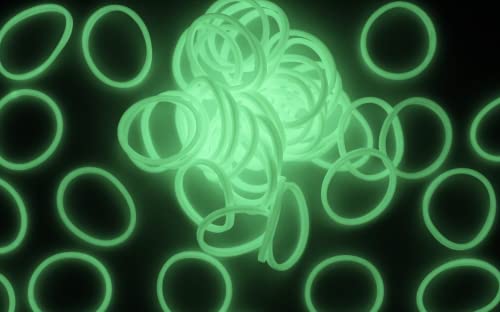 ® Glow in The Dark Collection: White Rubber Bands with 24 C-Clips (600 Count)