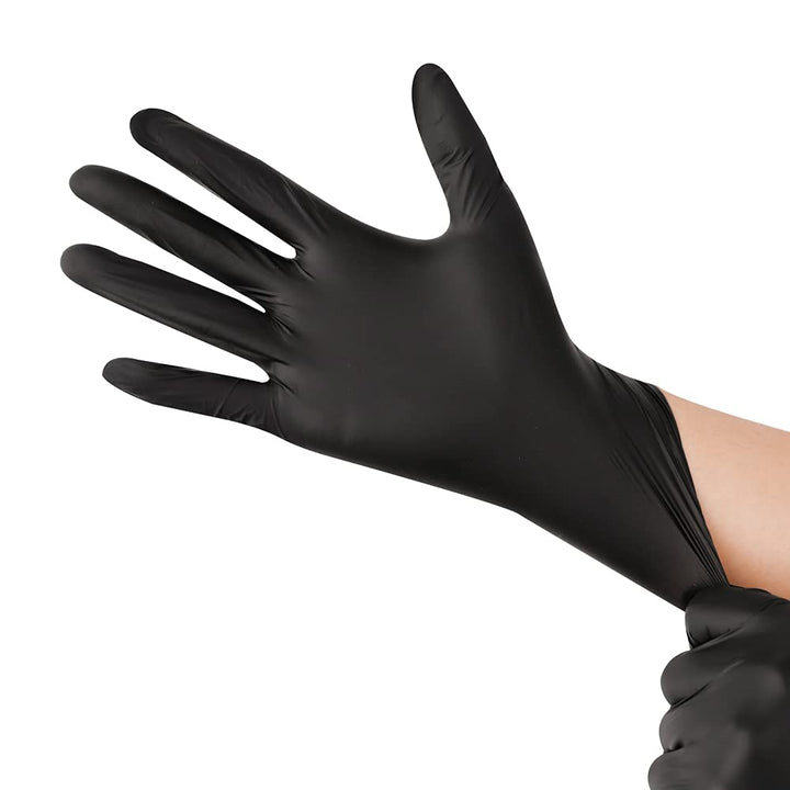 CHGD Nitrile Black Disposable Gloves 100 Count, 6mil La