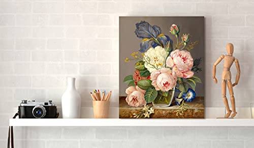 Paint by Number for Adults Beginner Students,Ideal Gift Choice for Birthday and Any Festival, DIY Acrylic Painting Kit for Hoom Decor Canvas ONLY -16x20inch, Flowers