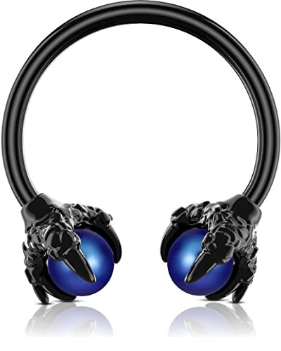 Claw Daith Earrings, 316L Surgical Steel Septum Piercing Jewelry, Pearl Cartilage EarRing Hoop, Ear Body Piercing Jewelry Helix Earrings for Women