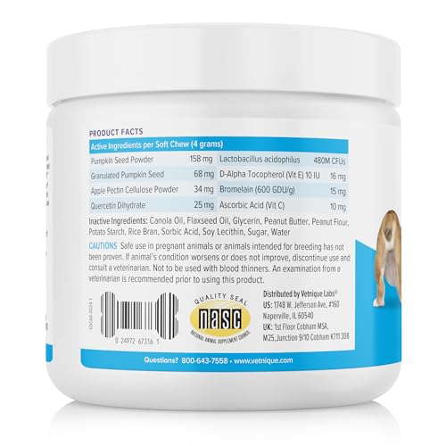 Labs Glandex Anal Gland Soft Chew Treats with Pumpkin for Dogs Digestive Enzymes, Probiotics Fiber Supplement for Dogs Boot The Scoot (Peanut Butter Chews, 60 Count)