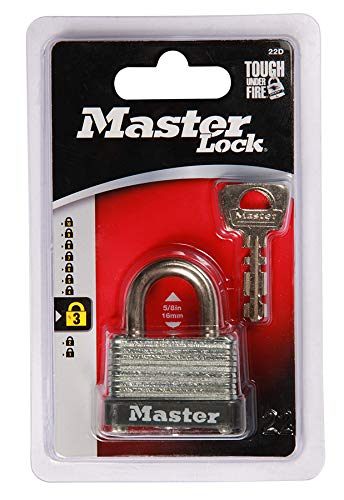 22D Warded Padlock, 1-1/2-inch wide, Silver