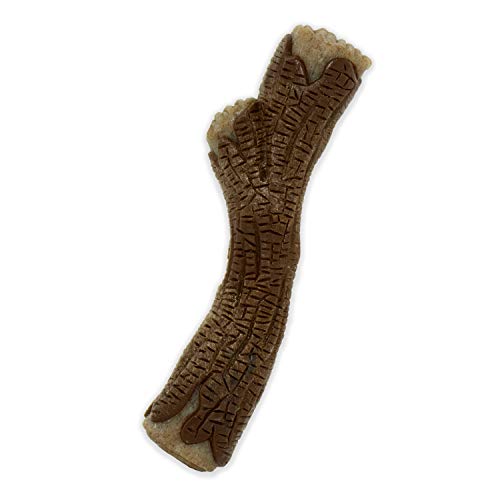 Real Wood Stick Toy Strong Chew Toy for Dogs, Rubber Dog Toys for Moderate & Aggressive Chewers, Bacon Flavor, Medium - Up to 35 lbs, 1 Count
