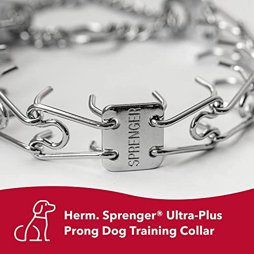 Herm SPRENGER Ultra-Plus Prong Dog Training Collar, 3.0 mm x 18 Neck Size, 3.0 mm x 22 Chain Length, Steel Chrome Plated Dog Prong Collar, Pinch Collar for Dogs, Dog Correction Collar