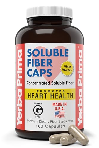 Yerba Prima Soluble Fiber Formula Capsules, 180 Count -