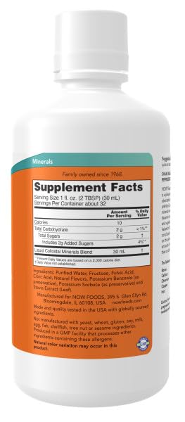 NOW Foods Supplements, Colloidal Minerals Liquid, Plant