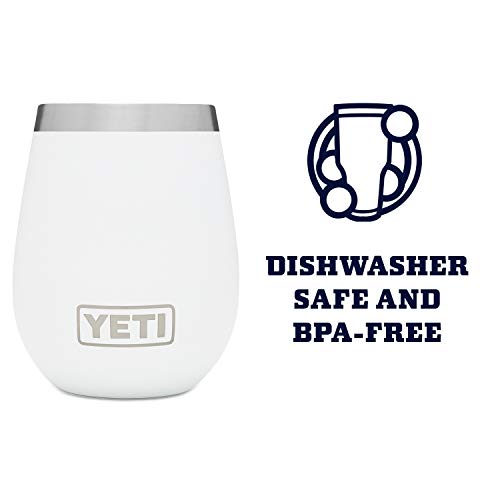 Rambler 10 oz Wine Tumbler, Vacuum Insulated, Stainless Steel with MagSlider Lid, White