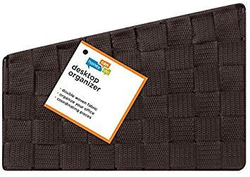 OFC-03611 Woven Mail and File Desk Organizer, 12 x 10.25 x 7, Espresso Brown