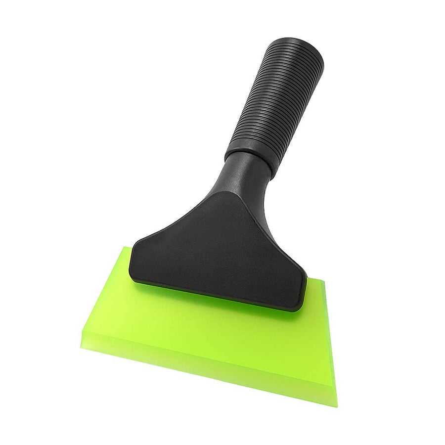 Small Squeegee with 5 Inch Green Rubber Blade Mini Wiper Window Tinting Tools for Mirror Glass Window Cleaner with Non-Slip Handle