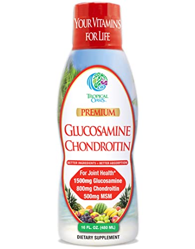 –Premium Liquid Glucosamine Chondroitin & MSM- Liquid Joint Support Formula 1500mg Glucosamine, 800mg Chondroitin, & 500mg MSM - 16 Fl Oz