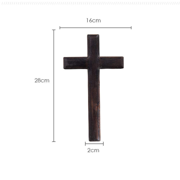 11 Inch Wall Mounted Jesus Cross Rustic Wooden Cross Wall Decor Solid Wood Black Holy Jesus Cross Home Weddings Party Meditation Gift Decoration