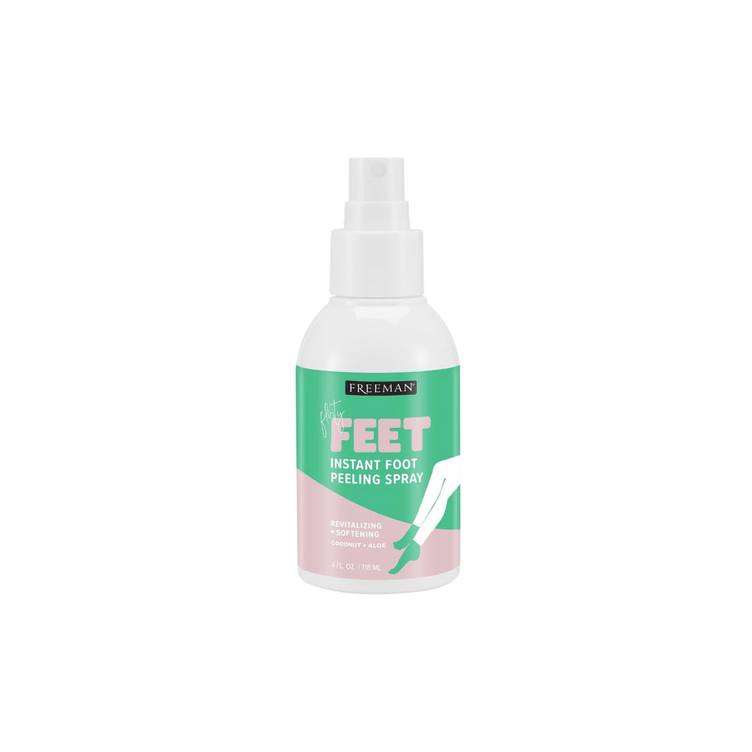 FREEMAN Beauty Flirty Feet Instant Peeling Foot Spray, Coconut and Aloe, Blue, 4 Fl Oz