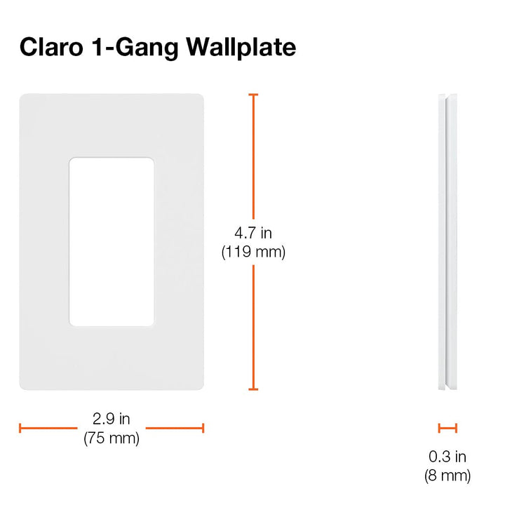 Claro 1 Gang Decorator Wallplate, CW-1-SS, Stainless