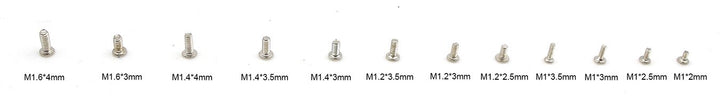 12 Kinds M1 M1.2 M1.4 M1.6 Small Screws Assortment Kit