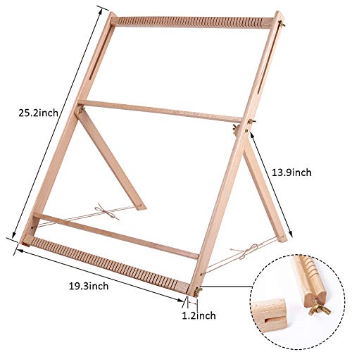 25.2 H x 19.3 W Weaving Loom with Stand Wooden Multi-Craft Weaving Loom for Adults, Métier à Tisser, Extra-Large Frame, Metier A Tisser Pour Adulte, Weaving Frame Loom for Beginner