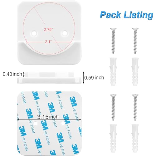 Adhesive Shower Curtain Rod Holder | No Drilling, Sticking them up Or Easy places to drill for a fixture | Strong Hold | 2 Pack, White (Rod Not Included)