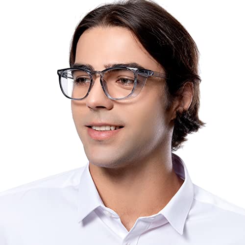 Safety Glasses, Fashionable Eye Protection Glasses With Clear Scratch Resistant Lenses, Great Safety Goggles For Women &amp; Men(Transparent Gray&amp;Clear Lens)
