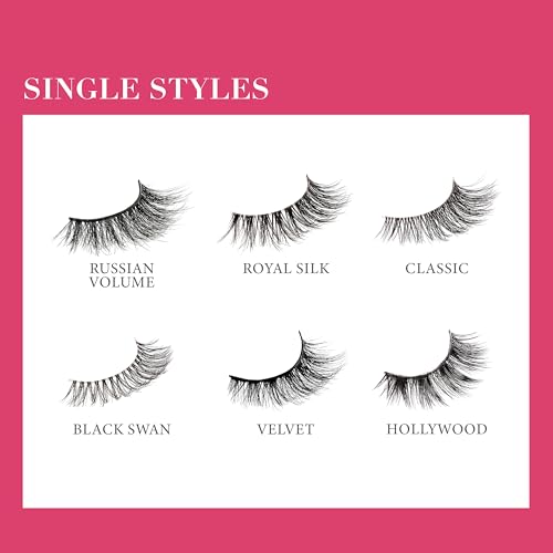 Lash Couture LuXtensions Collection False Eyelashes, Flat Lash Technology, Super Slim Lash Band, Real Lash Extension Fibers, Reusable, Contact Lens Friendly Strip Lashes, Style Classic, 1 Pair