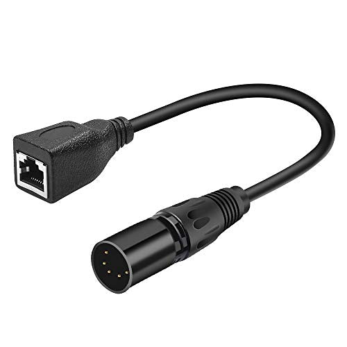 SiYear XLR 5 pin RJ45 Adapter Cable-XLR 5 Pin Male to R