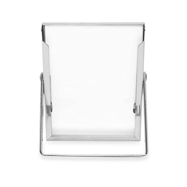 2x3 Silver Flat Metal Picture Frame (Vertical) with Pull-Out Easel Stand, Made for Tabletop, Counterspace, Shelf and Desk (2x3, Silver)