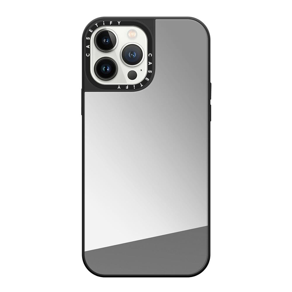 Mirror iPhone 13 Pro Max Case [5ft Drop Protection/Compatible with Magsafe] - Silver on Black