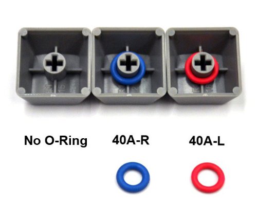 Cherry MX Rubber ORing Keyboard Switch Dampeners Red 40A-L - 0.2mm Reduction (125pcs O-Rings)
