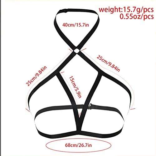 Black Bra Body Chain Belt Elastic Bra Body Chain Sexy Black Body Chain Belt Jewelry for Women and Girls(A)