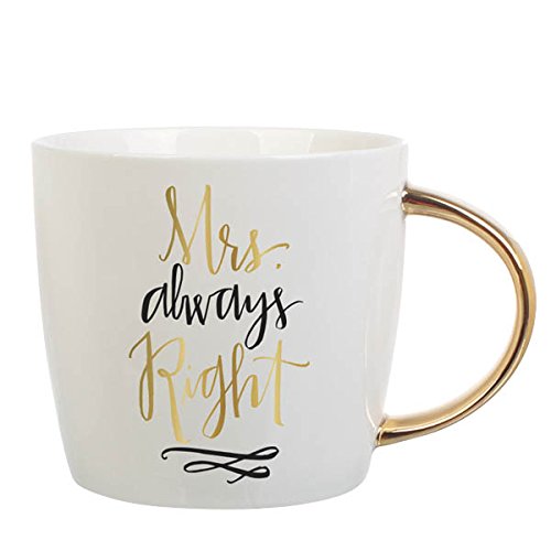 Slant Set of 2 Ceramic Coffee Mugs - Mr. Right &amp; Mrs. Always Right