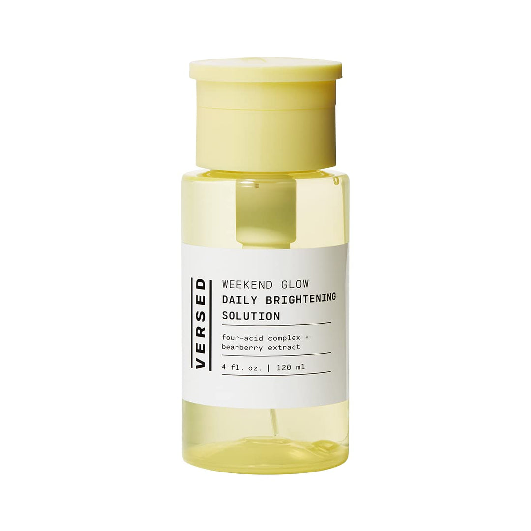 Weekend Glow Daily Brightening AHA Liquid Exfoliant - Exfoliating Treatment with Vitamin C, Azelaic Acid and AHAs - Helps Even Skin Tone and Post Blemish Spots - Vegan (4 fl oz)
