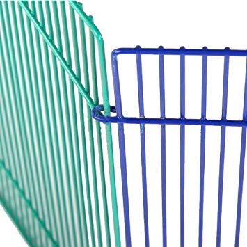 Small Animal Pet Playpen/Exercise Pen, Blue and Green,1 Count (Pack of 1), Small Animal Playpen.