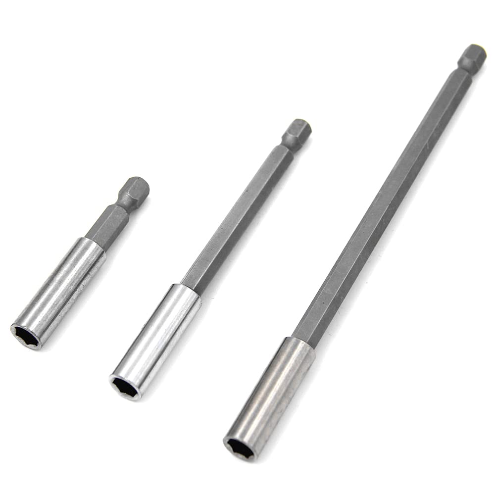 3-PC Quick Change Magnetic Bit Holder Set Extensions Socket Drill Bit Holder 1/4 Hex Shank Power Tools 2.4 &amp; 4&amp;6