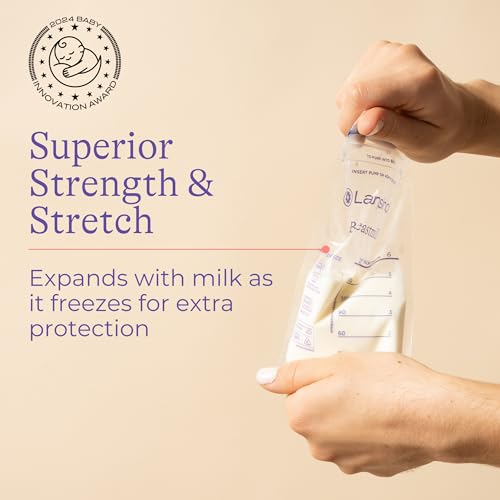 Breastmilk Storage Bags, 100 Count, Baby Essentials, Fast Freeze &amp; Thaw Breast Milk Bags for Baby Bottle Feeding, Superior Strength &amp; Stretch, 6 Ounce